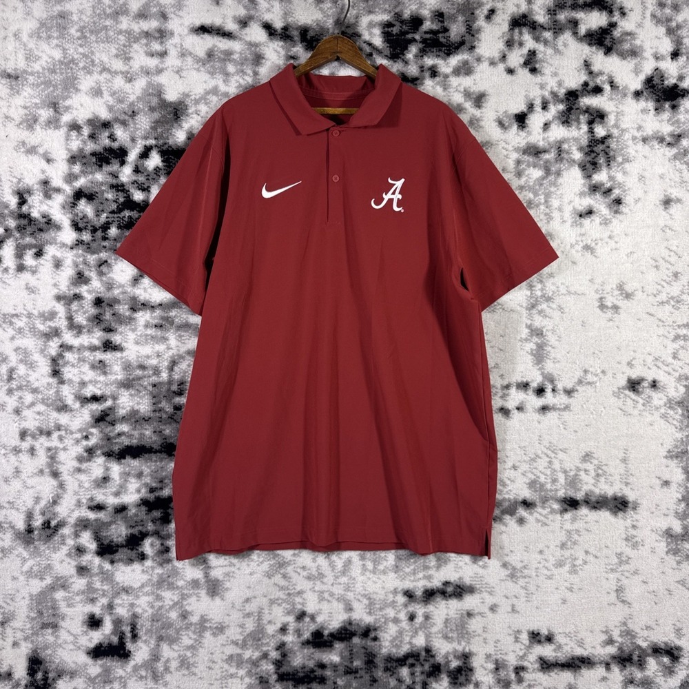 Nike Alabama Crimson Tide Polo Shirt‎ Mens Size Extra Large Red Performance